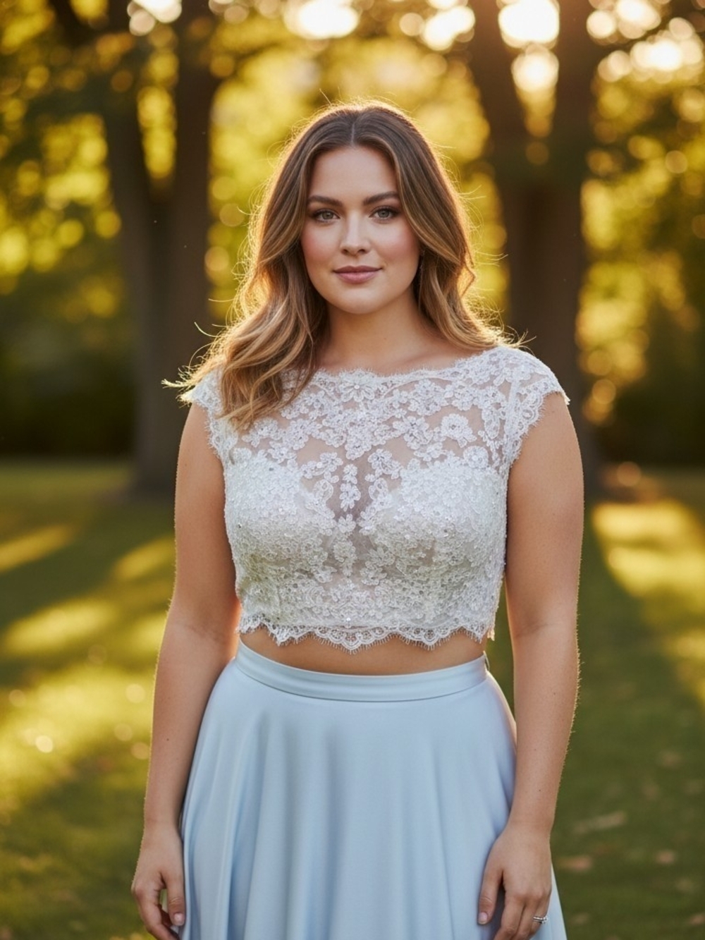 Lace Crop Top in Ivory - Strapless Cover Up